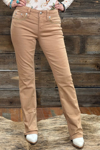 Ainsley Tan Bootcut Jean by Miss Me-Bootcut-Miss Me-Gallop 'n Glitz- Women's Western Wear Boutique, Located in Grants Pass, Oregon