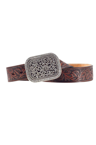 Ariat Women's Brown Rhinestone Filigree Belt-Belt-M&F-Gallop 'n Glitz- Women's Western Wear Boutique, Located in Grants Pass, Oregon