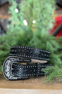 Nocona Women's Black Studded Western Belt-Belt-M&F-Gallop 'n Glitz- Women's Western Wear Boutique, Located in Grants Pass, Oregon