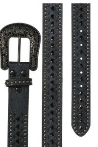 Nocona Women's Black Studded Western Belt-Belt-M&F-Gallop 'n Glitz- Women's Western Wear Boutique, Located in Grants Pass, Oregon