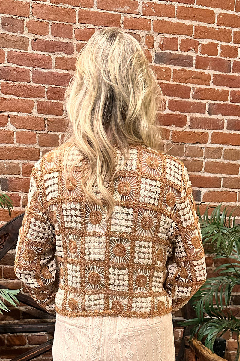 Miss Me Floral Crochet Crop Jacket-Cardigan-Miss Me-Gallop 'n Glitz- Women's Western Wear Boutique, Located in Grants Pass, Oregon