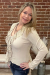 Ruffles and Romance Top By Miss Me-Top-Miss Me-Gallop 'n Glitz- Women's Western Wear Boutique, Located in Grants Pass, Oregon