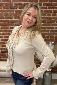 Ruffles and Romance Top By Miss Me-Top-Miss Me-Gallop 'n Glitz- Women's Western Wear Boutique, Located in Grants Pass, Oregon