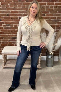 Ruffles and Romance Top By Miss Me-Top-Miss Me-Gallop 'n Glitz- Women's Western Wear Boutique, Located in Grants Pass, Oregon