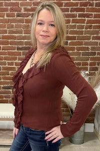 Ruffles and Romance Top By Miss Me-Top-Miss Me-Gallop 'n Glitz- Women's Western Wear Boutique, Located in Grants Pass, Oregon