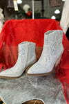 Very G MAZE Rhinestone Cowboy Bootie in Cream-Women's Shoes-Very G-Gallop 'n Glitz- Women's Western Wear Boutique, Located in Grants Pass, Oregon