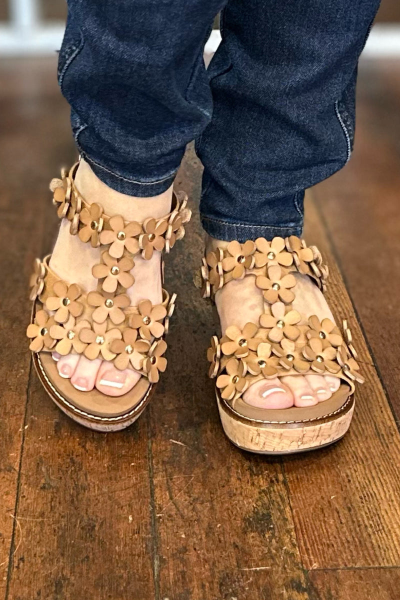 Corkys Mic Drop Wedge Slide Caramel-Women's Shoes-Corkys-Gallop 'n Glitz- Women's Western Wear Boutique, Located in Grants Pass, Oregon