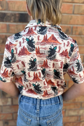 Mini Golden Buckaroo Polo-Kids-Sterling Kreek-Gallop 'n Glitz- Women's Western Wear Boutique, Located in Grants Pass, Oregon