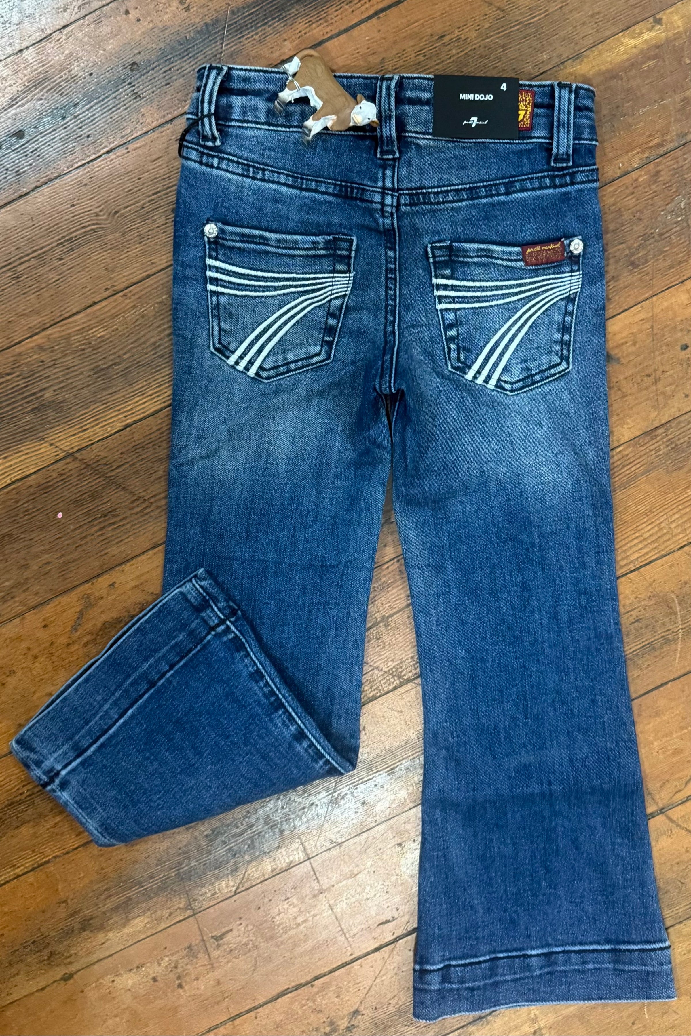 Mini Dojo Lake Blue Youth Trouser Flare By 7 For All Mankind-Girls Flare-7 for all mankind-Gallop 'n Glitz- Women's Western Wear Boutique, Located in Grants Pass, Oregon