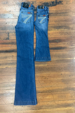 Mini Dojo Lake Blue Youth Trouser Flare By 7 For All Mankind-Girls Flare-7 for all mankind-Gallop 'n Glitz- Women's Western Wear Boutique, Located in Grants Pass, Oregon