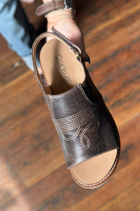 MOST WANTED By Corkys Espresso Crinkle Wedge Sandal-Women's Shoes-Corkys-Gallop 'n Glitz- Women's Western Wear Boutique, Located in Grants Pass, Oregon