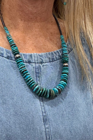 Silver and Blue Ice Turquoise Necklace