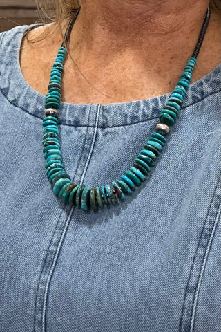 Silver and Blue Ice Turquoise Necklace