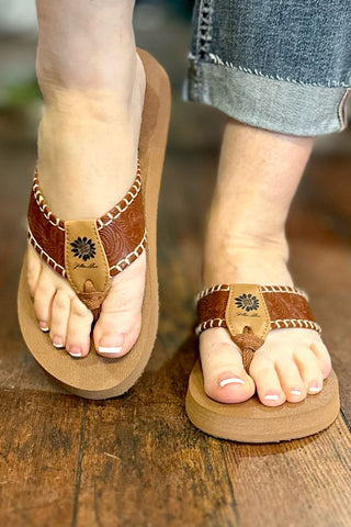 Yellow Box Norrie Tan Flip Flop-Flip Flop-Yellow Box-Gallop 'n Glitz- Women's Western Wear Boutique, Located in Grants Pass, Oregon