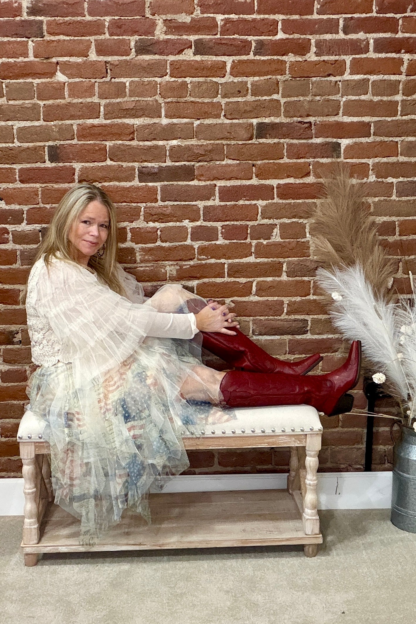 Stars & Script Mesh Skirt-Skirt-Origami-Gallop 'n Glitz- Women's Western Wear Boutique, Located in Grants Pass, Oregon