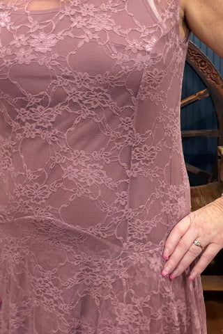 The Dusty Rose Lace Dress-Dress-Origami-Gallop 'n Glitz- Women's Western Wear Boutique, Located in Grants Pass, Oregon