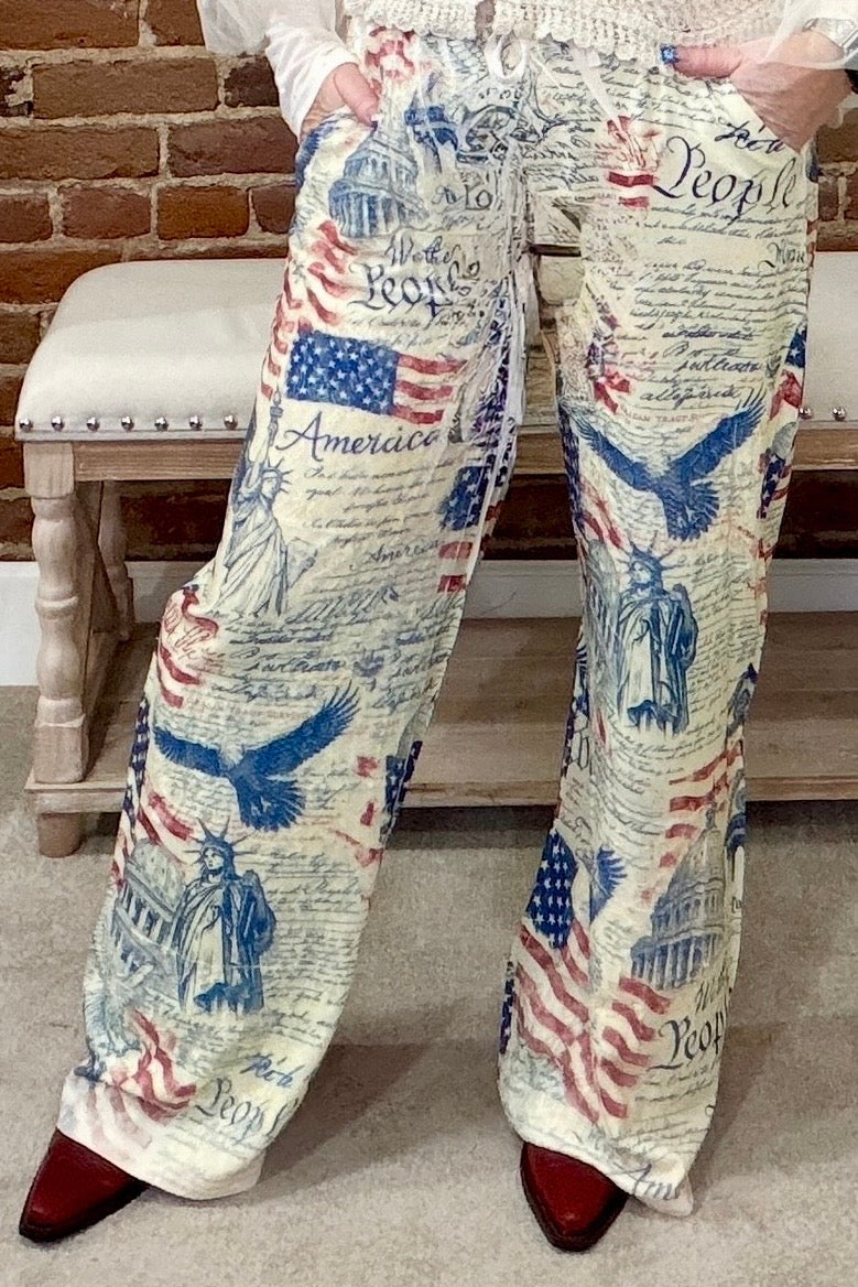Old Glory Lace Drawstring Pants-Casual-Origami-Gallop 'n Glitz- Women's Western Wear Boutique, Located in Grants Pass, Oregon