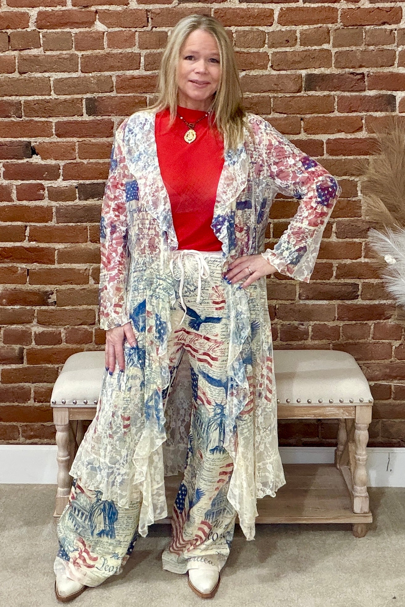 Old Glory Lace Drawstring Pants-Casual-Origami-Gallop 'n Glitz- Women's Western Wear Boutique, Located in Grants Pass, Oregon