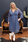 Blue Crush Lace Dress by Origami Apparel-Dress-Origami-Gallop 'n Glitz- Women's Western Wear Boutique, Located in Grants Pass, Oregon