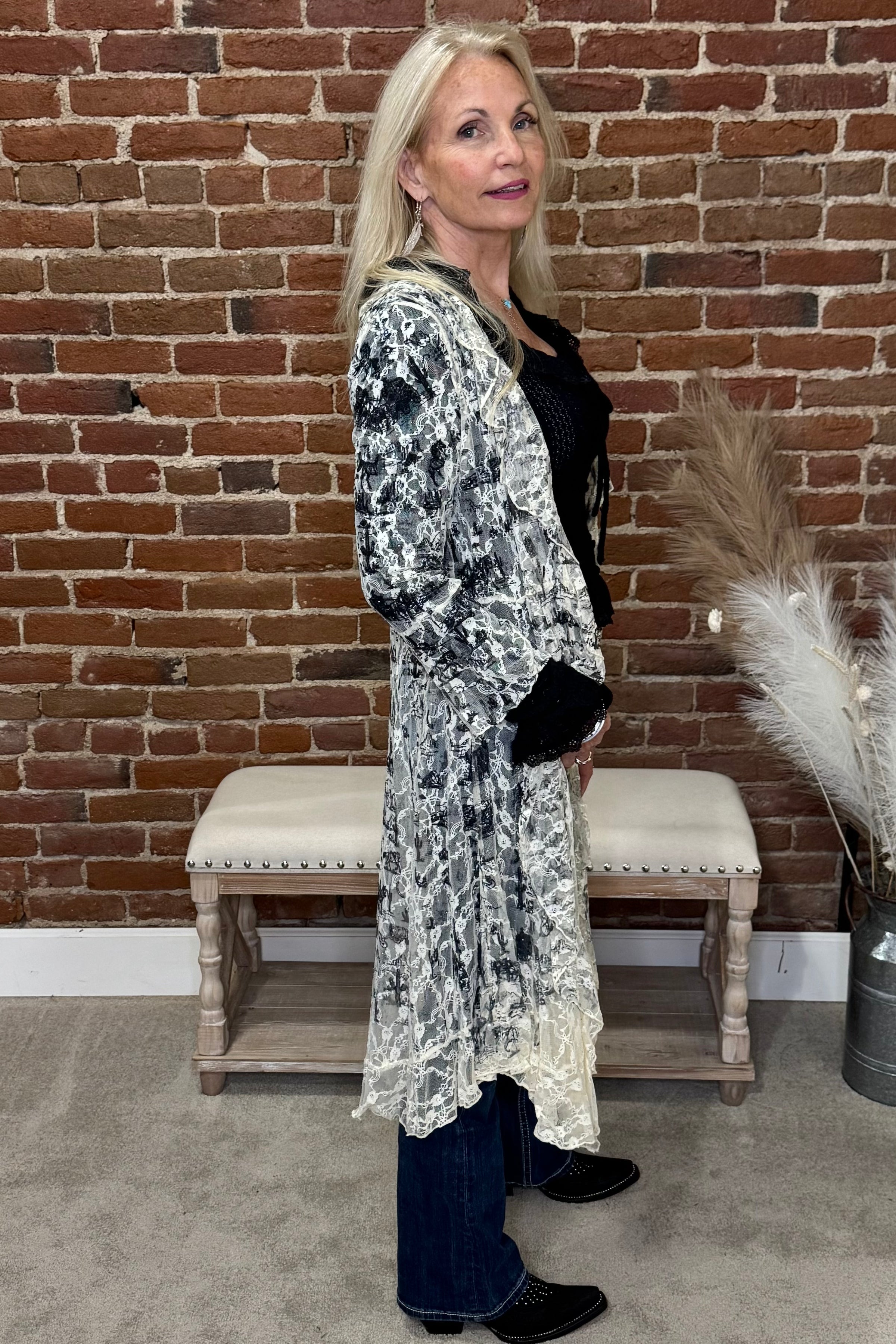 Wild West Sparkle Lace Duster-Duster-Origami-Gallop 'n Glitz- Women's Western Wear Boutique, Located in Grants Pass, Oregon