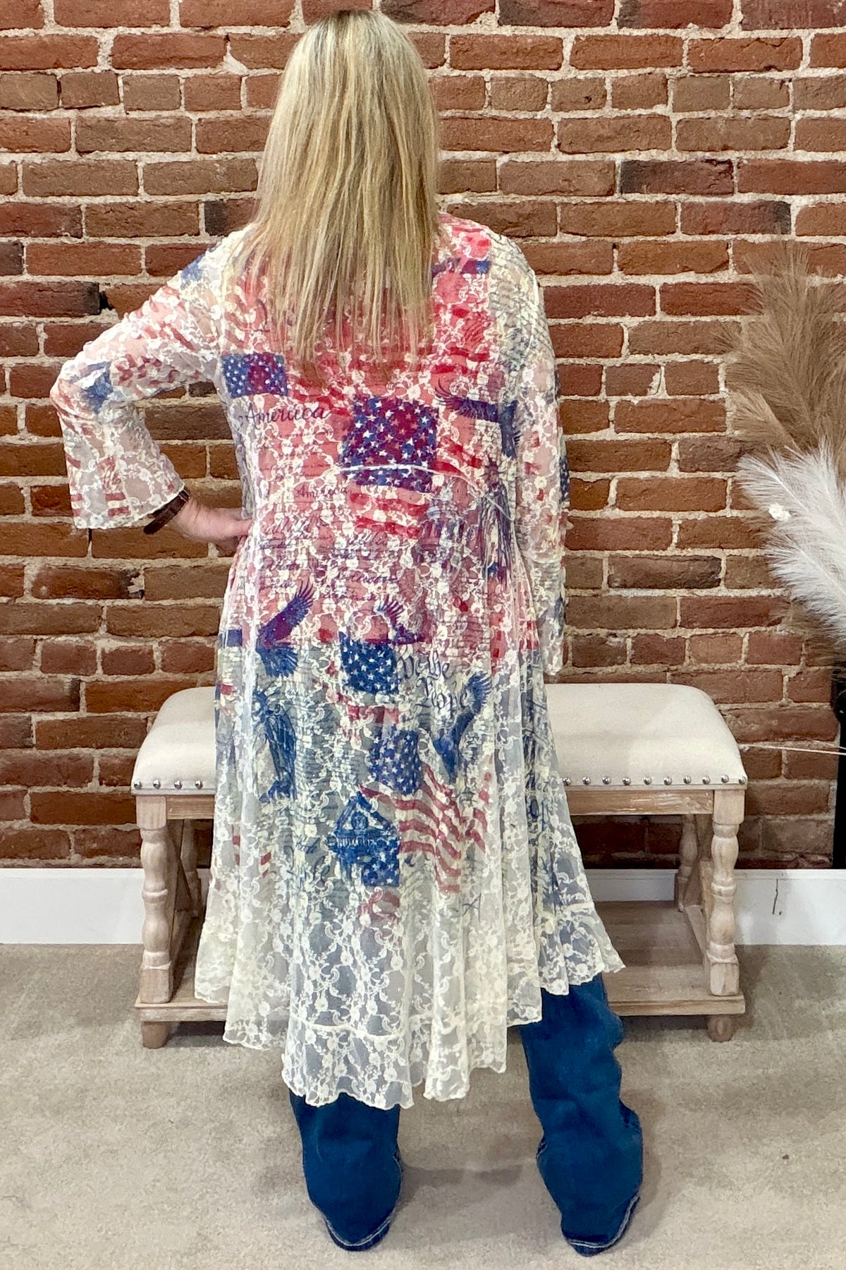 Freedom Lace Duster-Duster-Origami-Gallop 'n Glitz- Women's Western Wear Boutique, Located in Grants Pass, Oregon