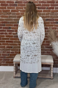 Western Grace Rhinestone Mesh Duster-Duster-Origami-Gallop 'n Glitz- Women's Western Wear Boutique, Located in Grants Pass, Oregon