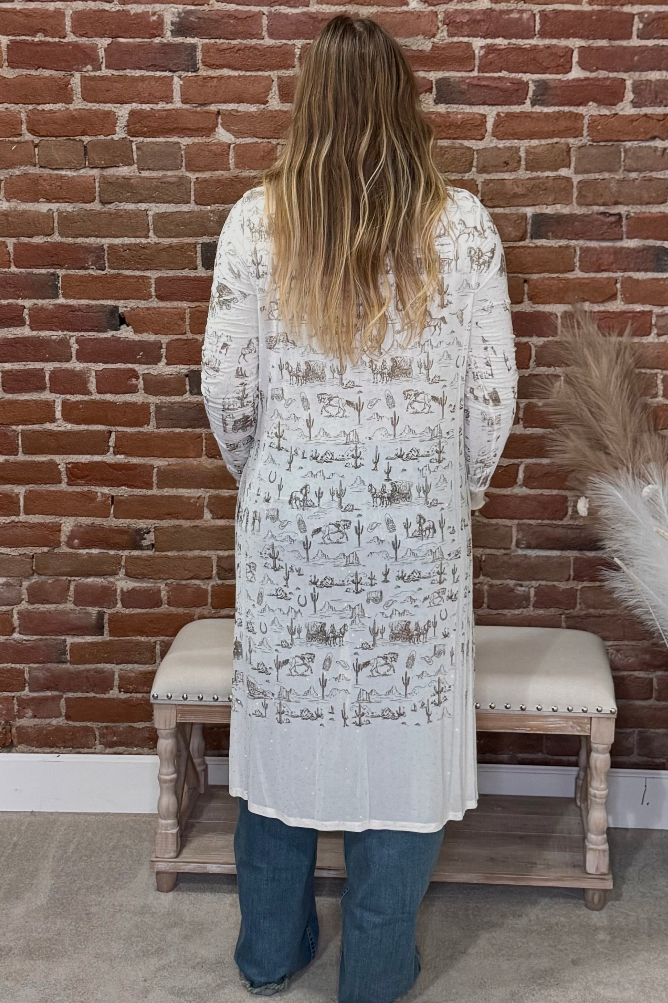 Western Grace Rhinestone Mesh Duster-Duster-Origami-Gallop 'n Glitz- Women's Western Wear Boutique, Located in Grants Pass, Oregon