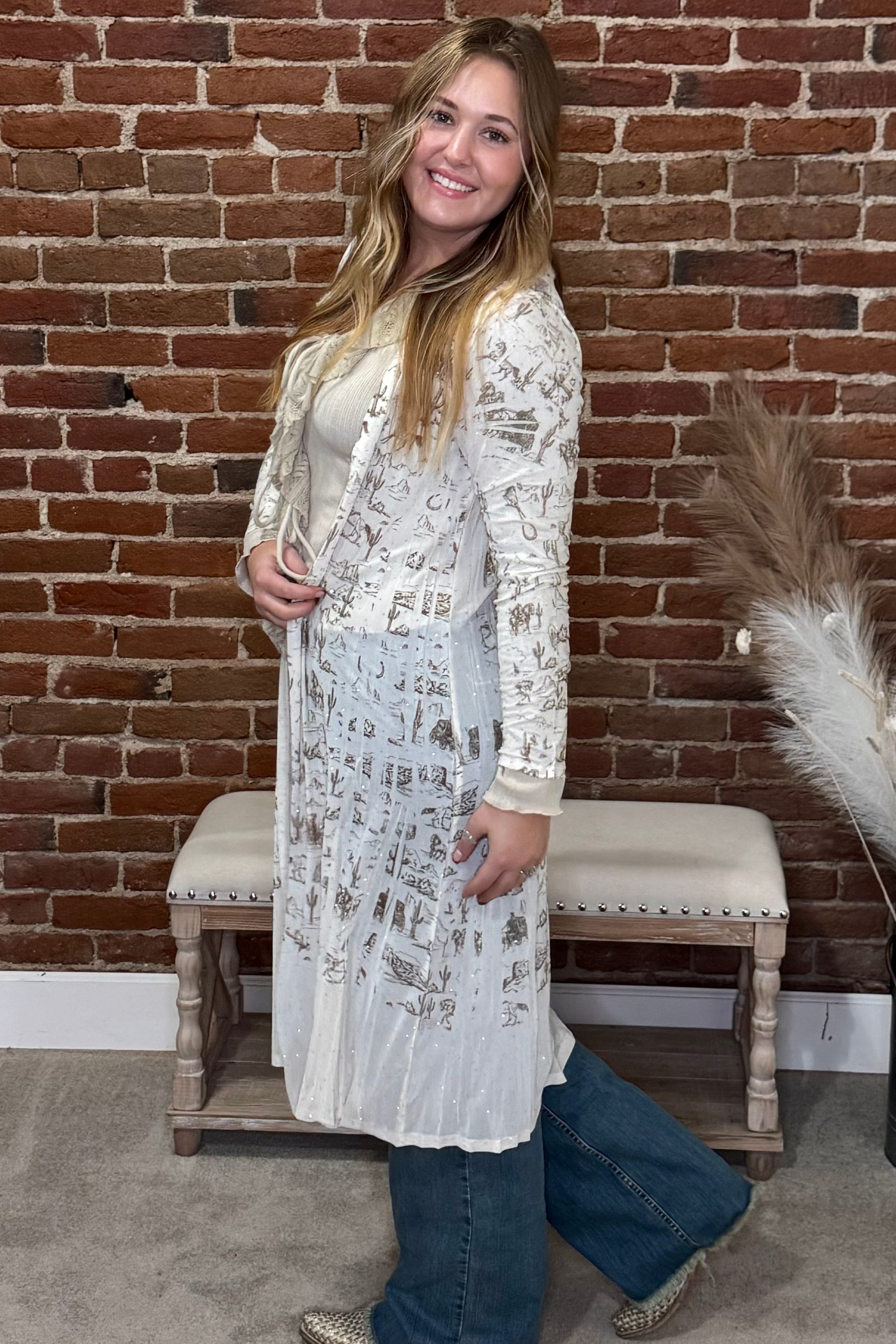 Western Grace Rhinestone Mesh Duster-Duster-Origami-Gallop 'n Glitz- Women's Western Wear Boutique, Located in Grants Pass, Oregon