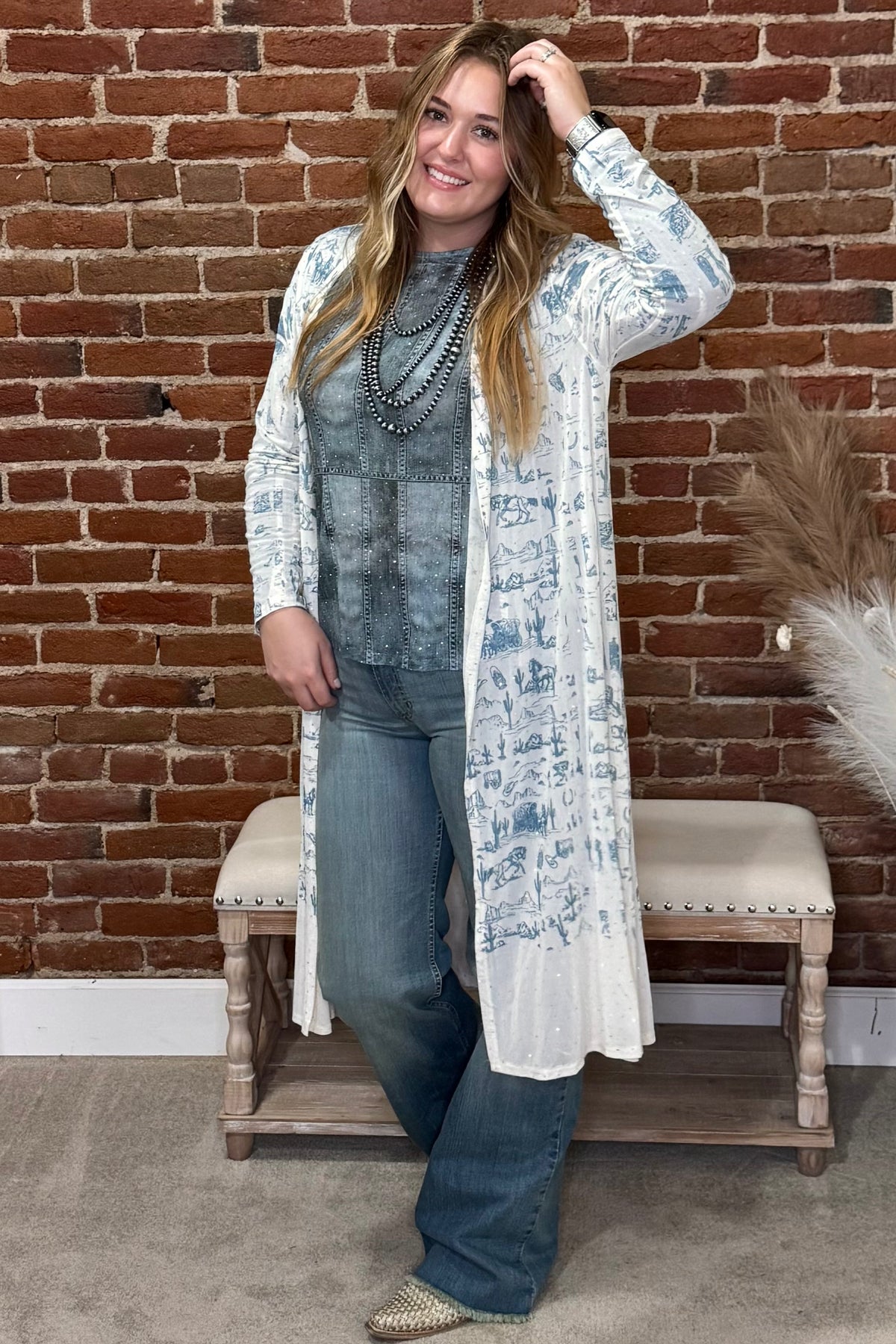 Bluebonnet and Sparkle Dreams Duster-Duster-Origami-Gallop 'n Glitz- Women's Western Wear Boutique, Located in Grants Pass, Oregon
