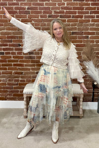 Ivory Frontier Crochet Cropped Cardigan-Cardigan-Origami-Gallop 'n Glitz- Women's Western Wear Boutique, Located in Grants Pass, Oregon