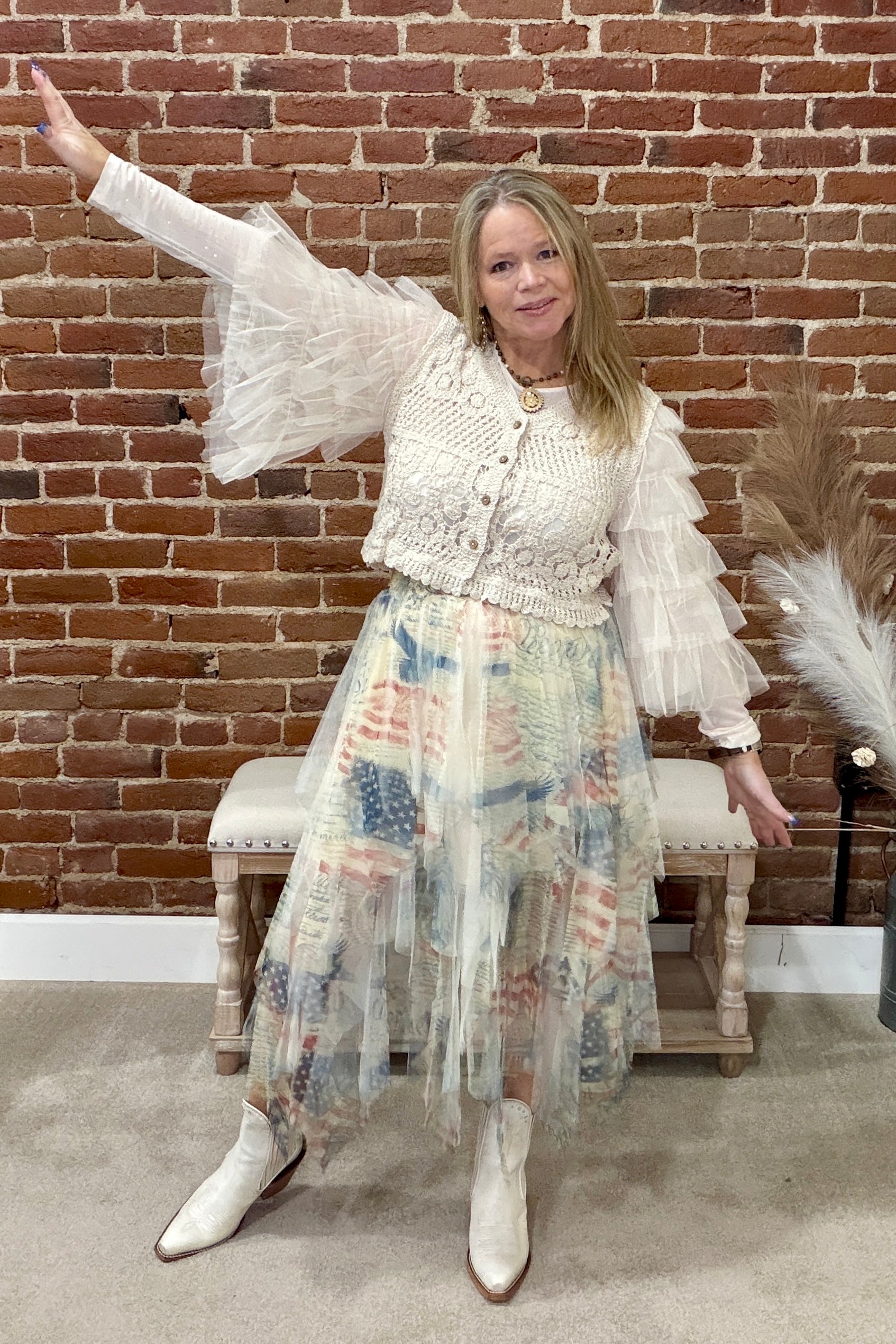 Ivory Frontier Crochet Cropped Cardigan-Cardigan-Origami-Gallop 'n Glitz- Women's Western Wear Boutique, Located in Grants Pass, Oregon