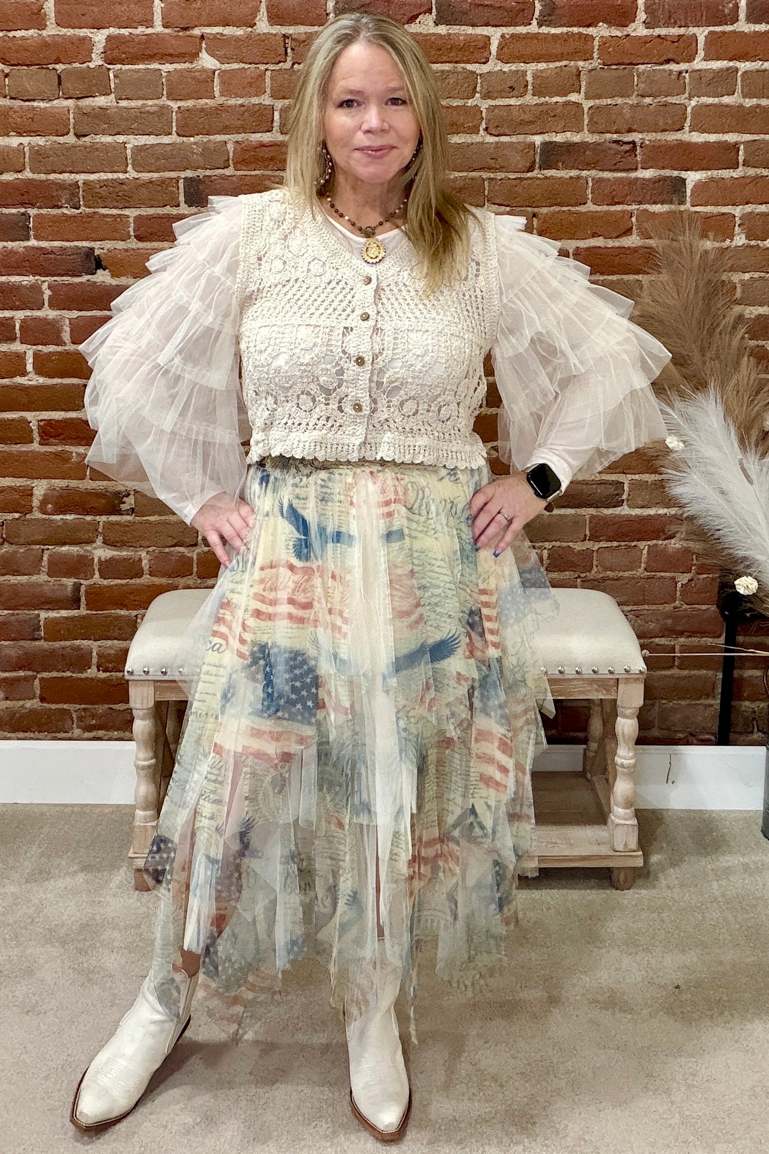 Ivory Frontier Crochet Cropped Cardigan-Cardigan-Origami-Gallop 'n Glitz- Women's Western Wear Boutique, Located in Grants Pass, Oregon