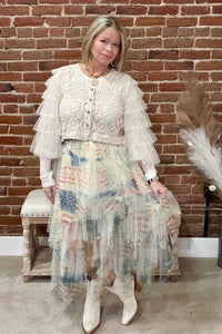 Ivory Frontier Crochet Cropped Cardigan-Cardigan-Origami-Gallop 'n Glitz- Women's Western Wear Boutique, Located in Grants Pass, Oregon