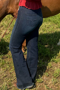 Kimes Ranch Women's Olivia DARK WASH High Rise Wide Leg Trouser Jeans-Trouser-Kimes-Gallop 'n Glitz- Women's Western Wear Boutique, Located in Grants Pass, Oregon