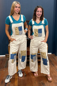 The Patchwork Bone Denim Overall
