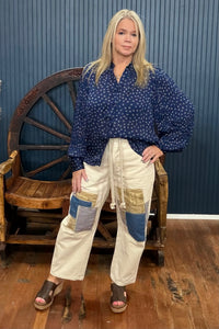 The Patchwork Bone Denim Pant-Pants-ee:some-Gallop 'n Glitz- Women's Western Wear Boutique, Located in Grants Pass, Oregon