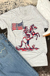 Patriotic Cowboy Tee-Graphic Tee-Texas True-Gallop 'n Glitz- Women's Western Wear Boutique, Located in Grants Pass, Oregon