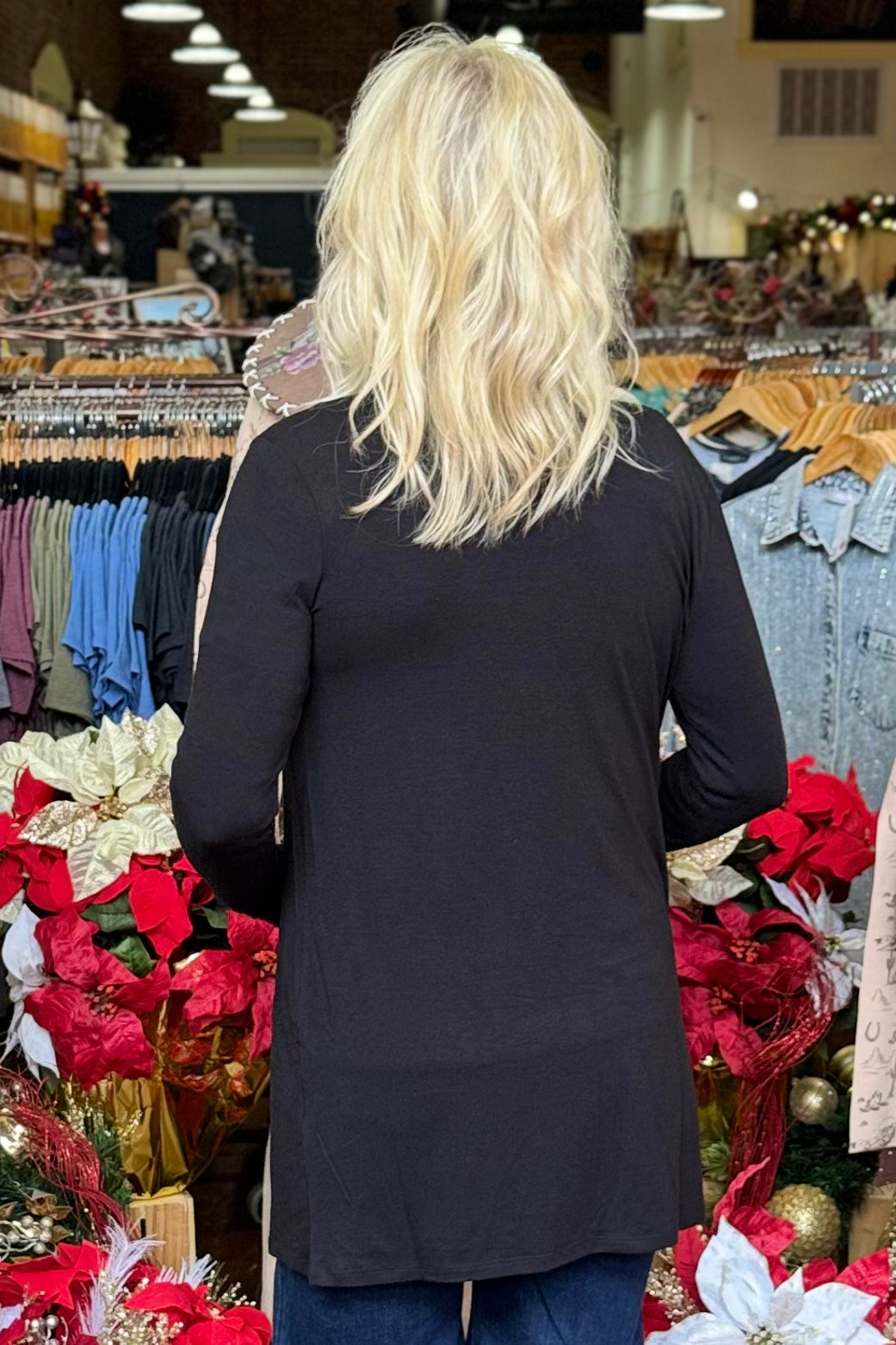 Slouchy Pocket Open Cardigan Black-Door Buster-Zenana-Gallop 'n Glitz- Women's Western Wear Boutique, Located in Grants Pass, Oregon