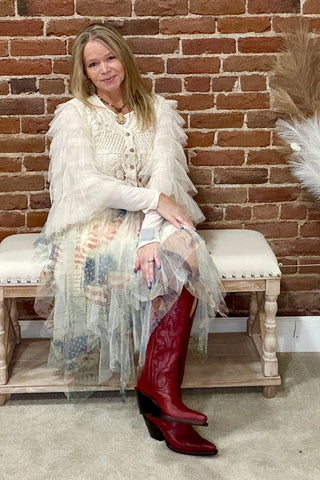 Rumor 17" Tall Boot in Red by Justin Boots-Women's Boot-Justin Boots-Gallop 'n Glitz- Women's Western Wear Boutique, Located in Grants Pass, Oregon