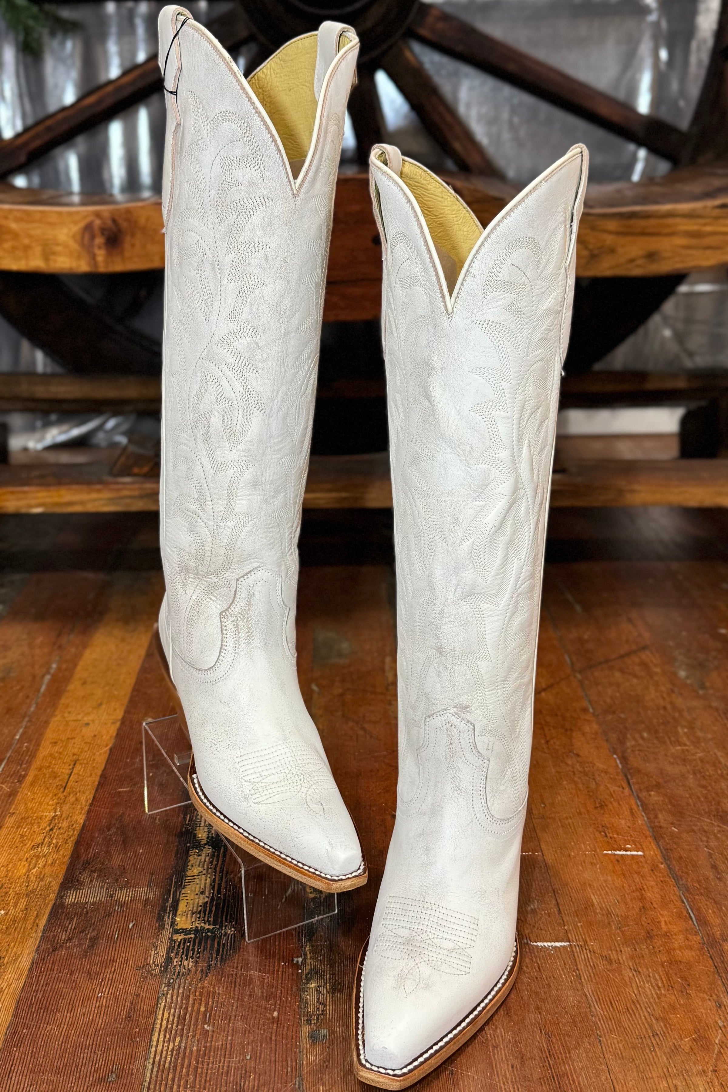 Rumor 17" Tall Boot in White by Justin Boots-Women's Boot-Justin Boots-Gallop 'n Glitz- Women's Western Wear Boutique, Located in Grants Pass, Oregon
