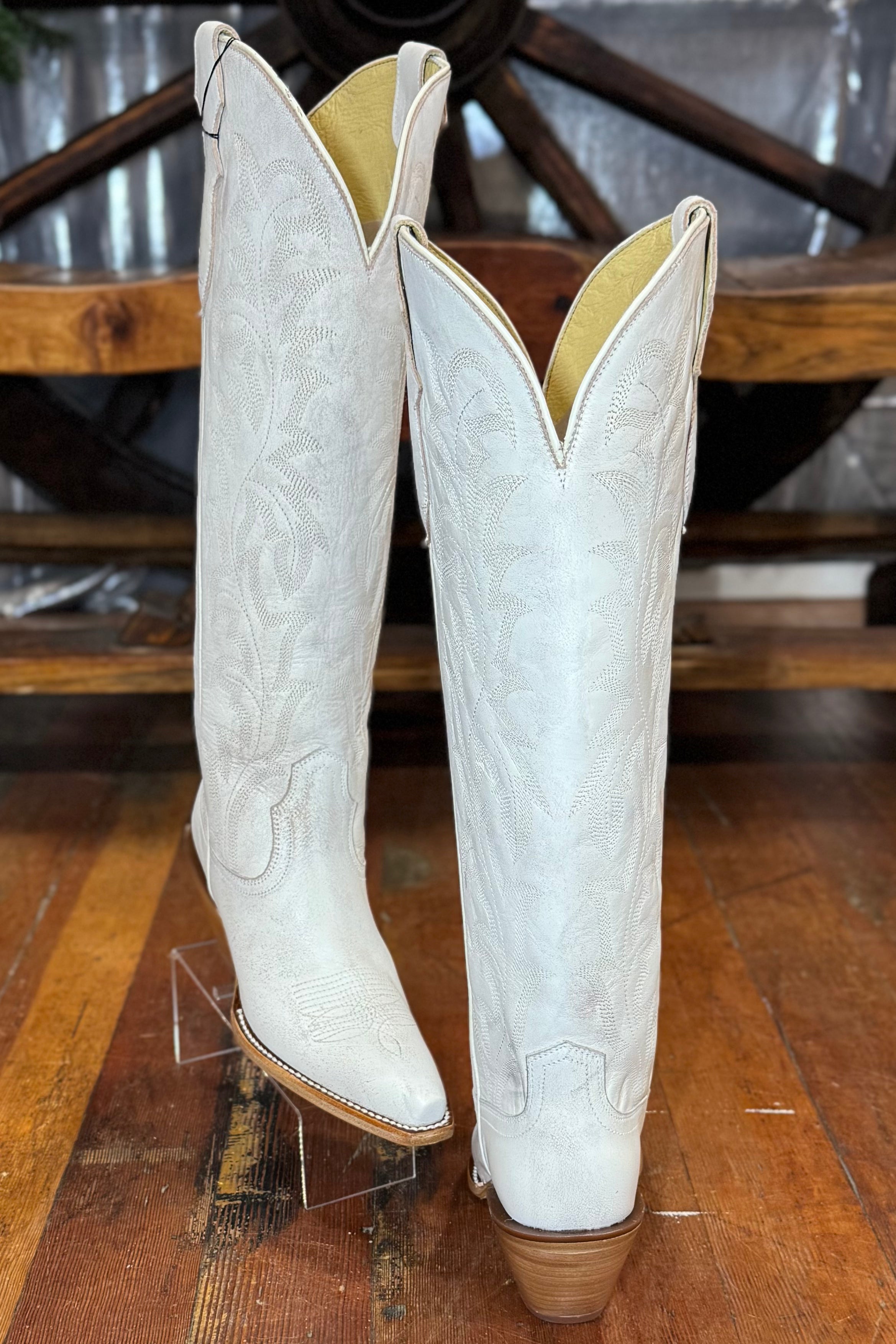 Rumor 17" Tall Boot in White by Justin Boots-Women's Boot-Justin Boots-Gallop 'n Glitz- Women's Western Wear Boutique, Located in Grants Pass, Oregon