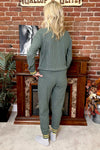 Campfire Cozy Waffle Sage Leaf Pant By PJ Salvage-Pajamas-PJ Salvage-Gallop 'n Glitz- Women's Western Wear Boutique, Located in Grants Pass, Oregon