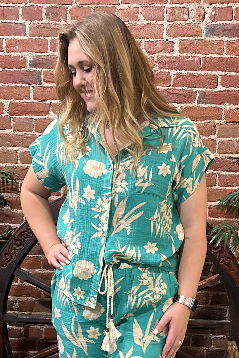 Tahitian Tropics Short Sleeve T-Shirt by PJ Salvage-top-PJ Salvage-Gallop 'n Glitz- Women's Western Wear Boutique, Located in Grants Pass, Oregon