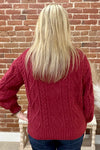 Summit Zip Cable Knit Sweater by PJ Salvage-Wine-top-PJ Salvage-Gallop 'n Glitz- Women's Western Wear Boutique, Located in Grants Pass, Oregon
