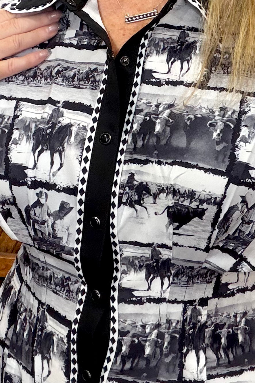 Ranch Sketch Dress-dress-Sterling Kreek-Gallop 'n Glitz- Women's Western Wear Boutique, Located in Grants Pass, Oregon