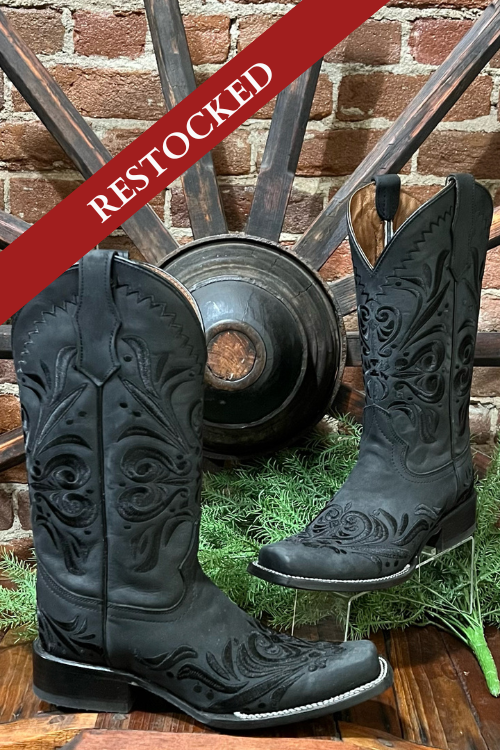 Black Embroidered Boots by Circle G-Women's Boot-Circle G Boots-Gallop 'n Glitz- Women's Western Wear Boutique, Located in Grants Pass, Oregon