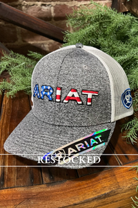 Ariat Men's Embroidered USA Flag Logo Cap-Men's Ball Cap-M&F-Gallop 'n Glitz- Women's Western Wear Boutique, Located in Grants Pass, Oregon