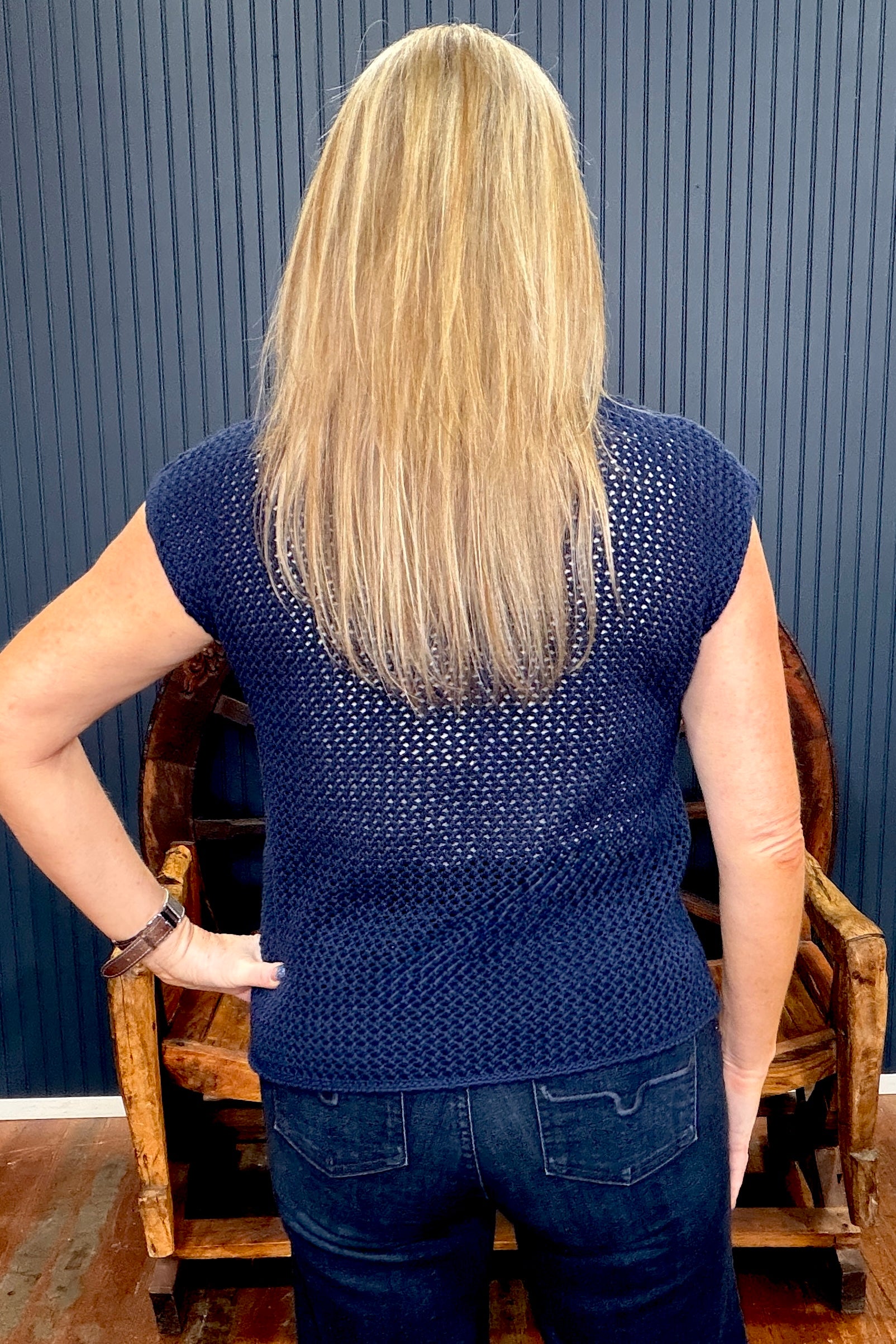 All-American Knit Tank Navy-Tank-ee:some-Gallop 'n Glitz- Women's Western Wear Boutique, Located in Grants Pass, Oregon