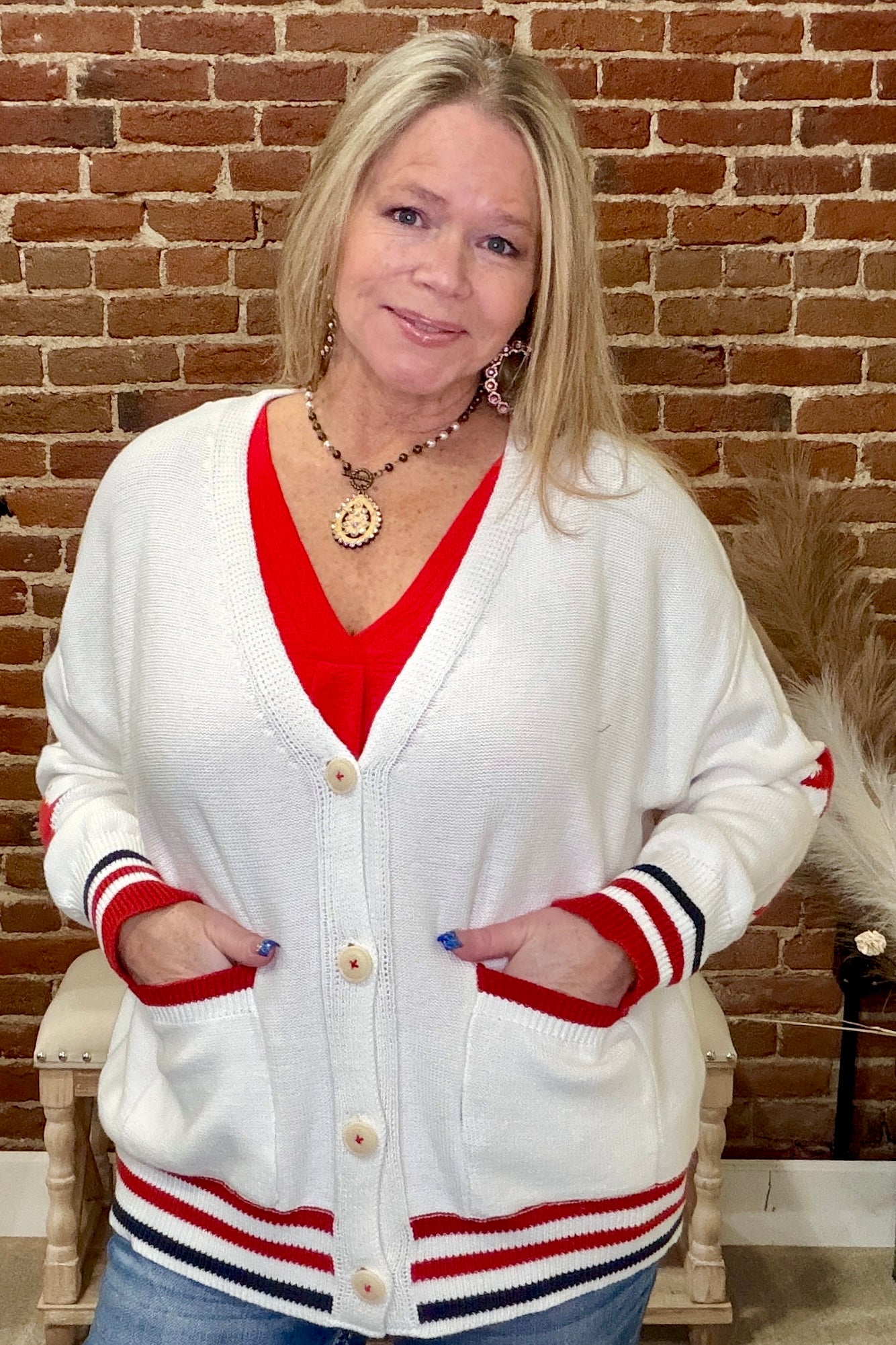 Stars and Stripes Cardigan-Cardigan-ee:some-Gallop 'n Glitz- Women's Western Wear Boutique, Located in Grants Pass, Oregon