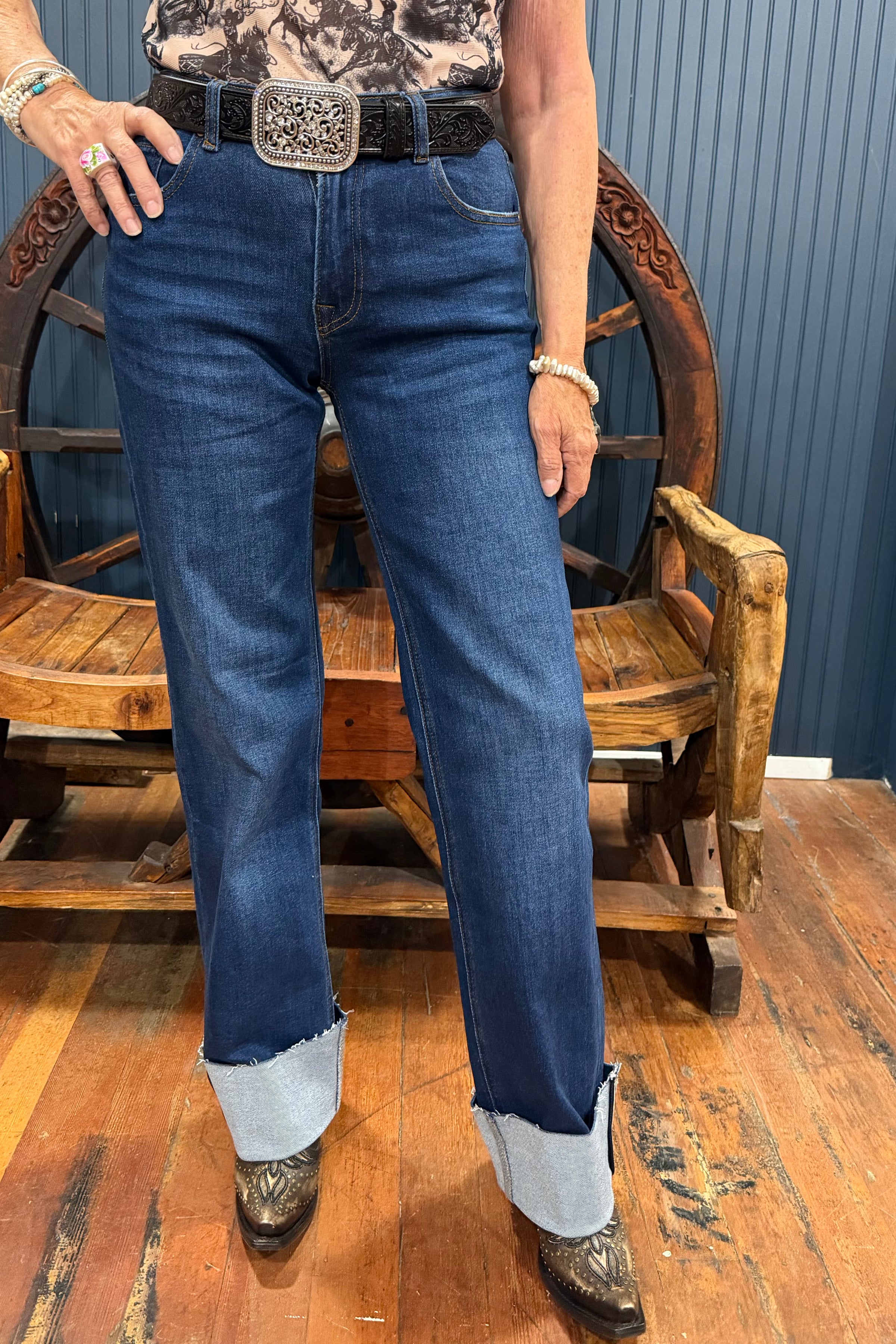 Sk Cuffed Straight Leg Jeans